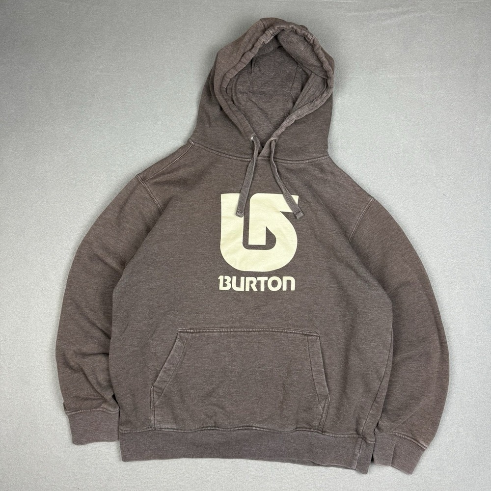 Burton Hoodie Mens Medium Brown Snowboard Graphic Sweatshirt Earth Tone Earthy